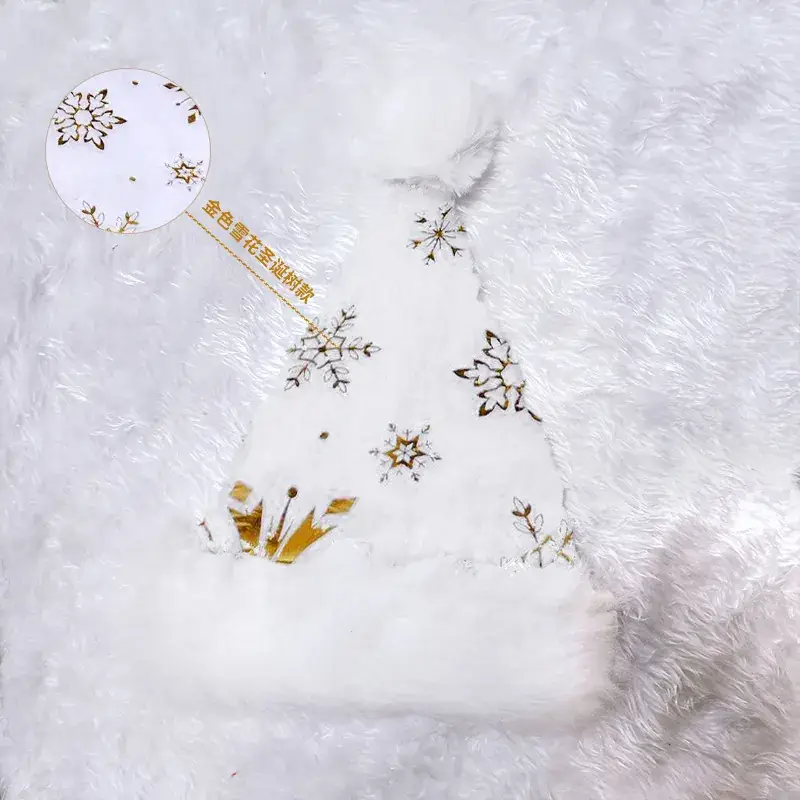 Red Velvet Christmas Hat with Long Fluff for Adults - Image 12
