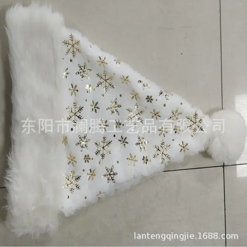 Red Velvet Christmas Hat with Long Fluff for Adults - Image 18