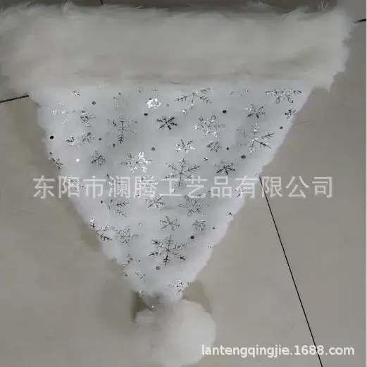 Red Velvet Christmas Hat with Long Fluff for Adults - Image 19