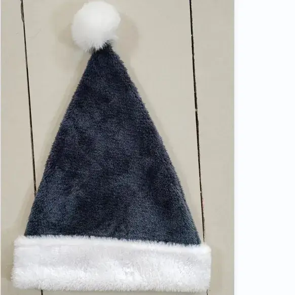 Red Velvet Christmas Hat with Long Fluff for Adults - Image 21