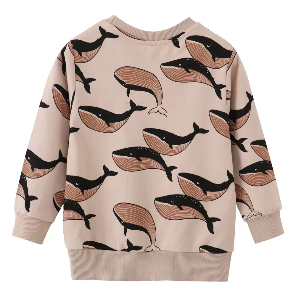Kids Whale Print Long Sleeve Sweater Top - Image 5
