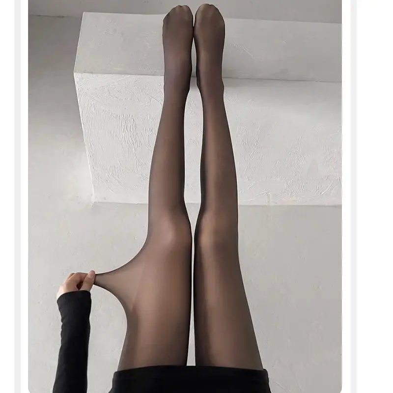 Nude Skin Light Leg Artifacts Autumn Winter Fleece Leggings - Image 2