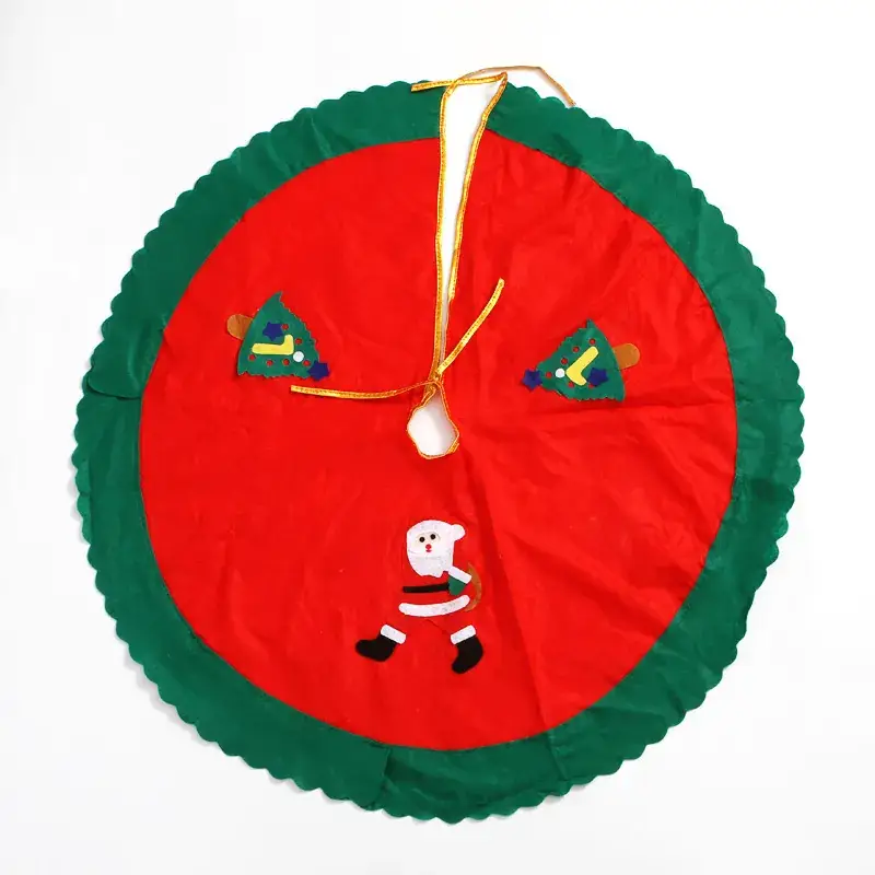 Christmas Tree Skirt Two 90cm Non-Woven Green Edge - Image 2