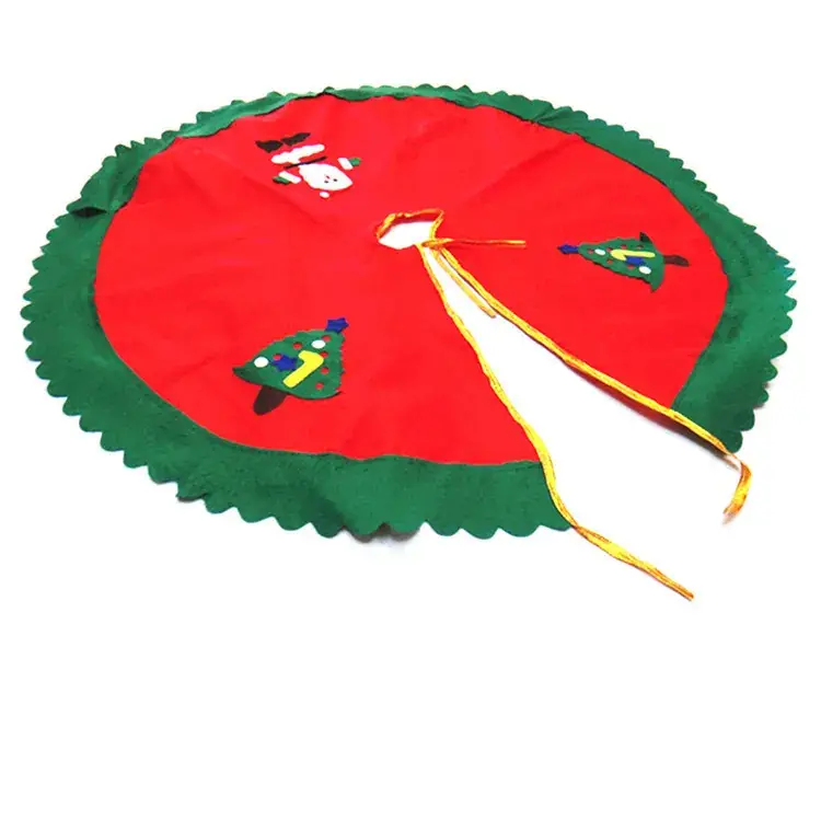 Christmas Tree Skirt Two 90cm Non-Woven Green Edge - Image 3