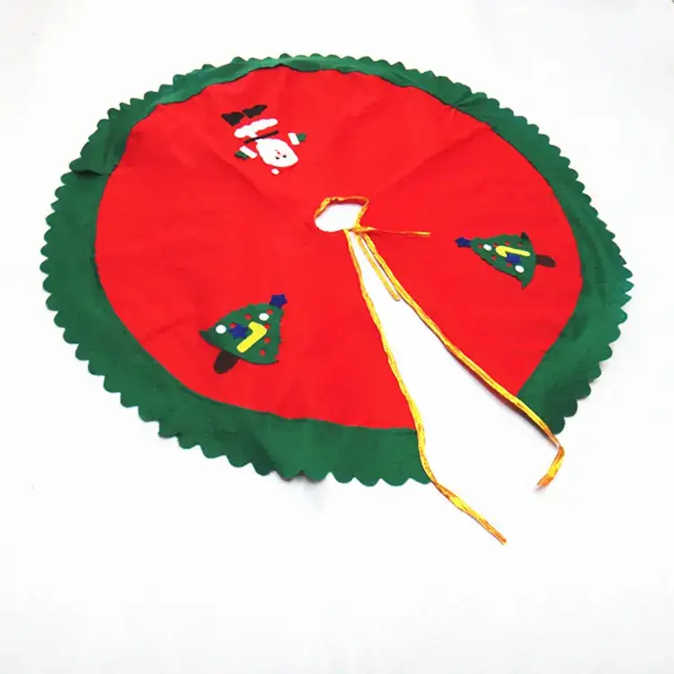 Christmas Tree Skirt Two 90cm Non-Woven Green Edge - Image 4