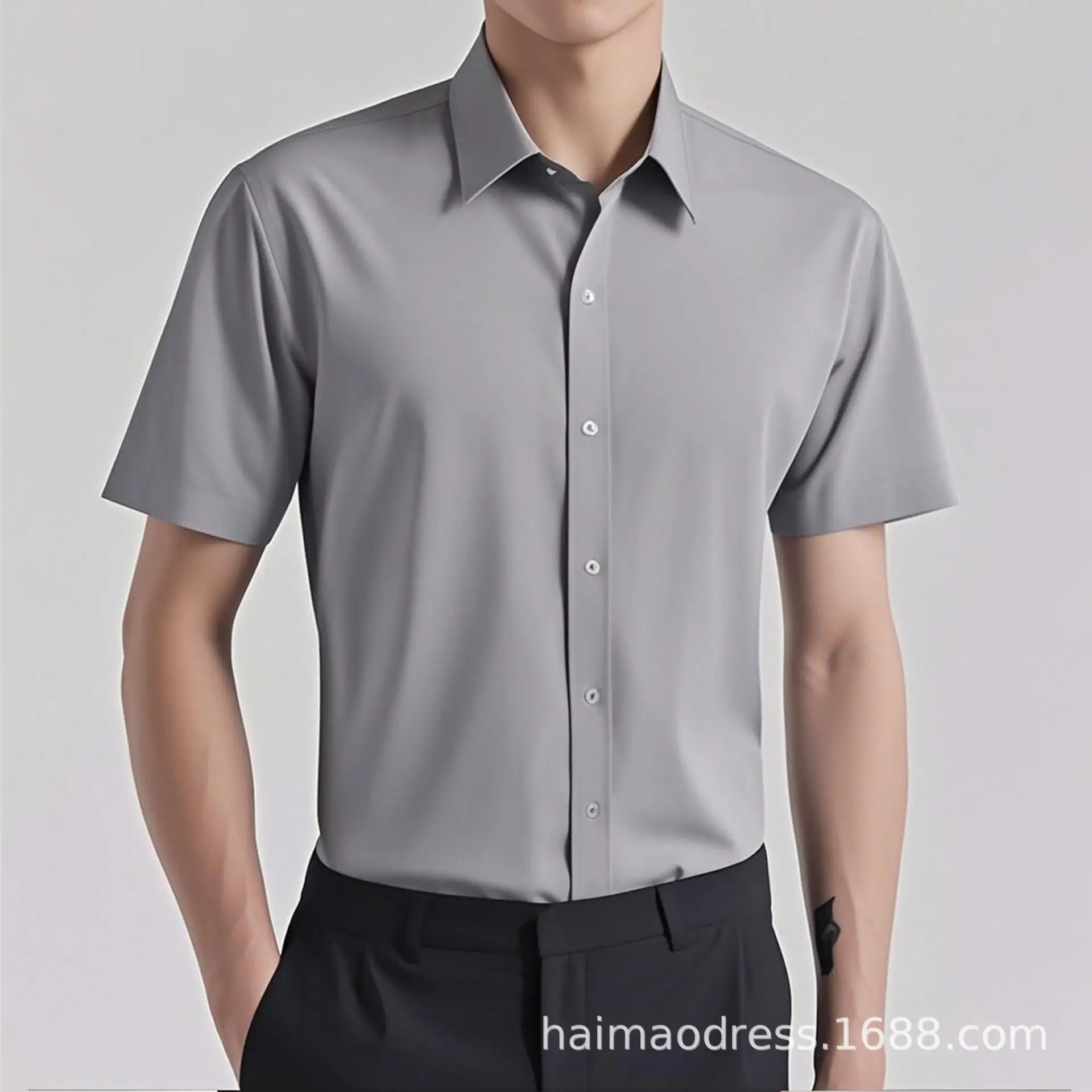 Men's White Long Sleeve Formal Shirt with Black Tie - Image 41