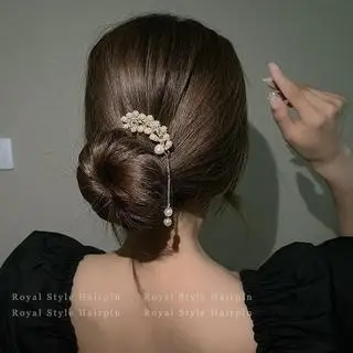 Pearl Pendant Hairpin for Women Antique Ball Head Design - Image 4