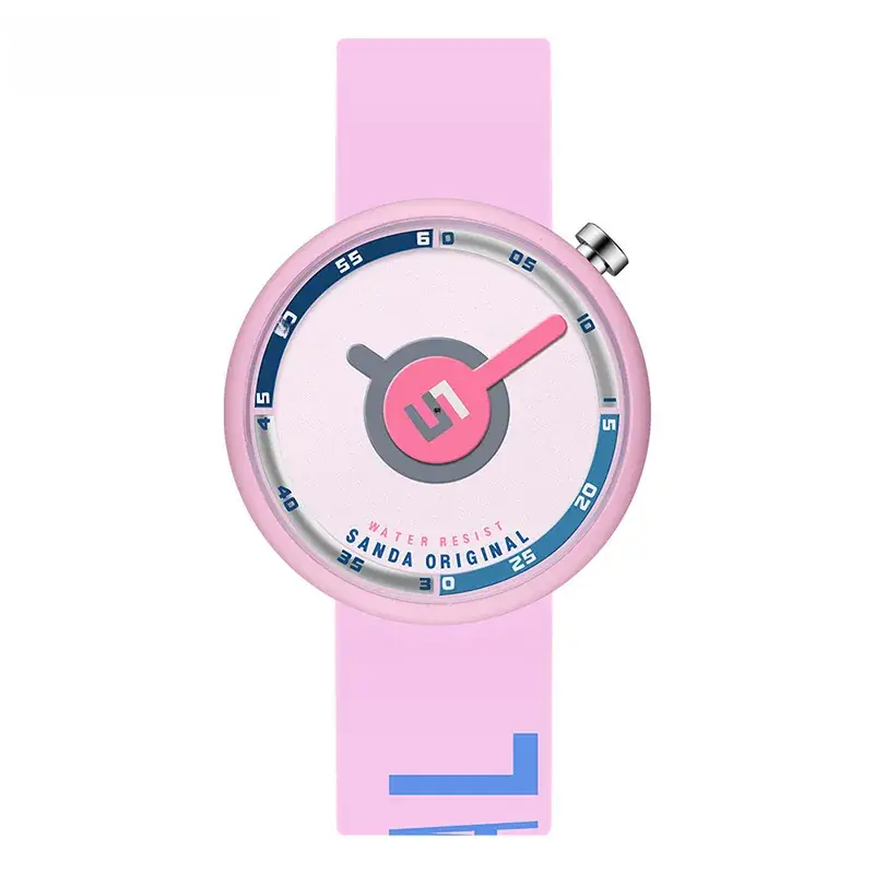 Sanda Silicone Letter Watch Green Quartz Waterproof - Image 3