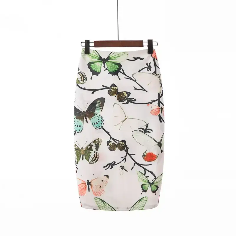 Women's Floral Print Pencil Skirt Spring Summer - Image 10