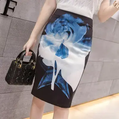 Women's Floral Print Pencil Skirt Spring Summer - Image 13