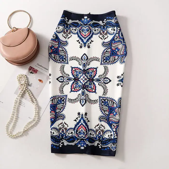 Women's Floral Print Pencil Skirt Spring Summer - Image 14