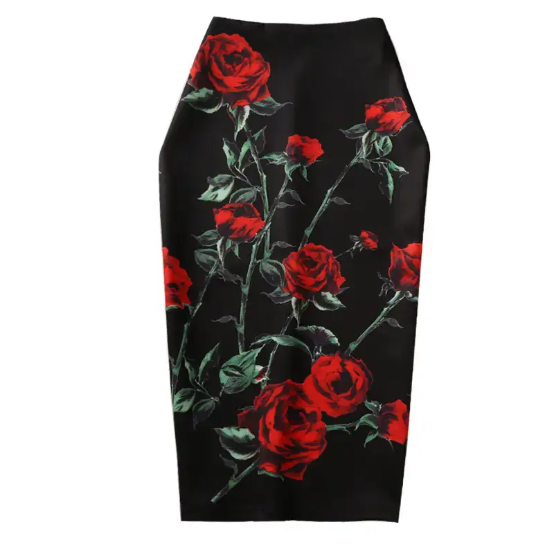 Women's Floral Print Pencil Skirt Spring Summer - Image 15