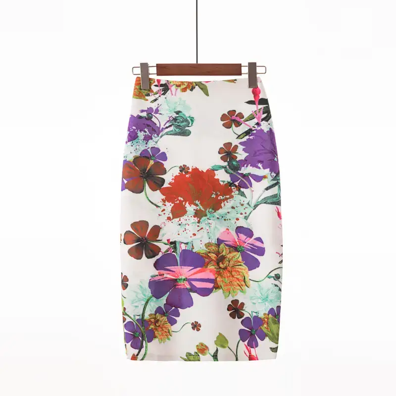 Women's Floral Print Pencil Skirt Spring Summer - Image 5