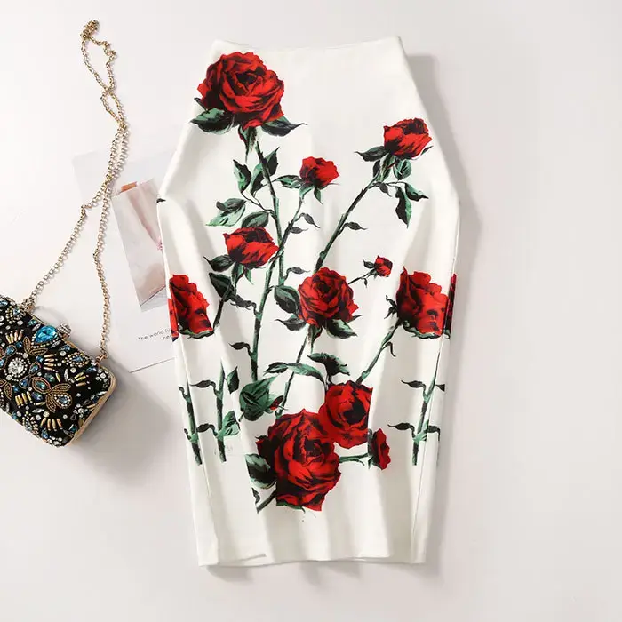 Women's Floral Print Pencil Skirt Spring Summer - Image 9