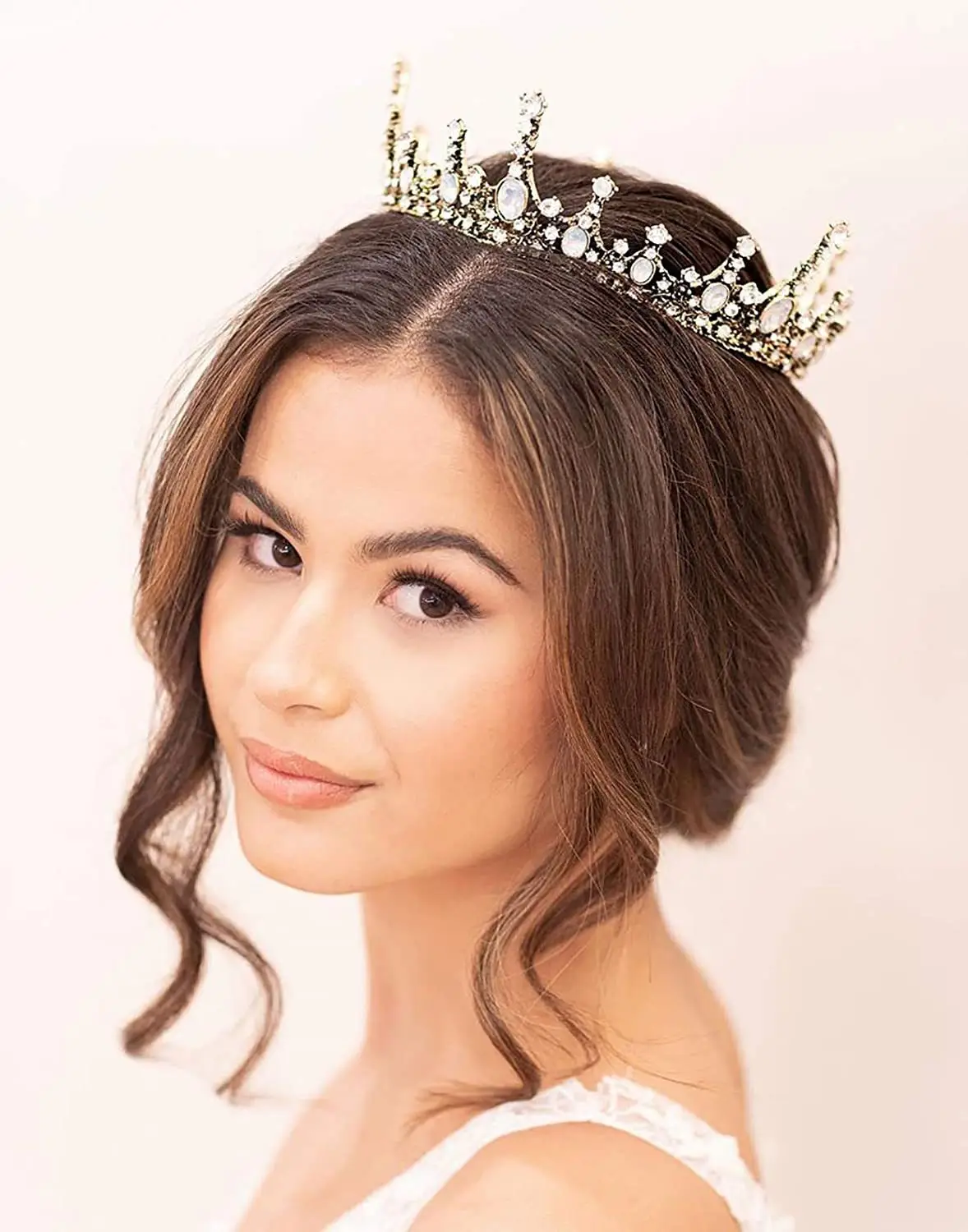 European & American Golden Crown Headwear for Bride & Party