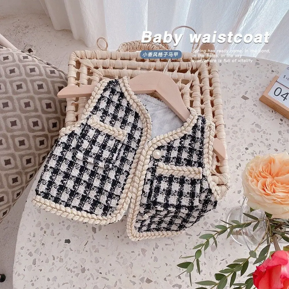 Baby Vest Black White Houndstooth 2025 Kids Wear - Image 5