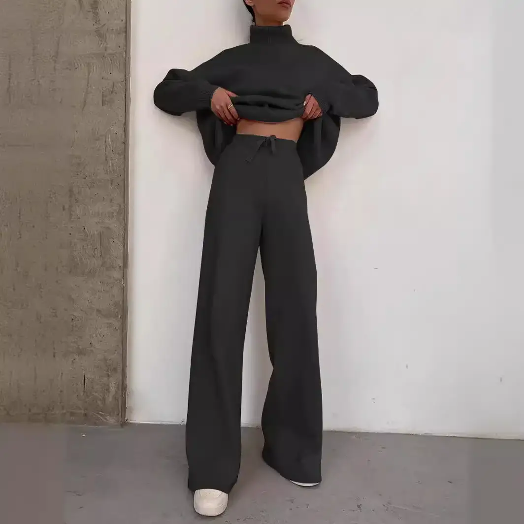 2025 Long Sleeve Brown Wide Leg Pants for Women - Image 6