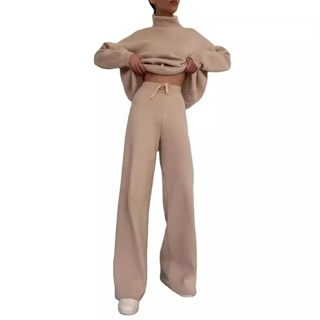 2025 Long Sleeve Brown Wide Leg Pants for Women - Image 8