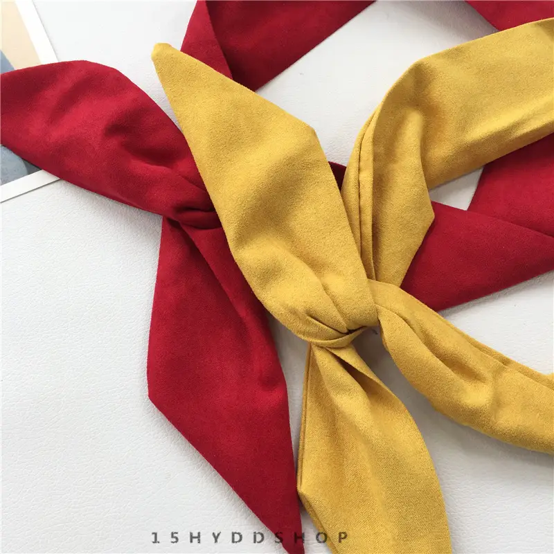 Korean Suede Vintage Hair Band with Rabbit Ears - Image 13
