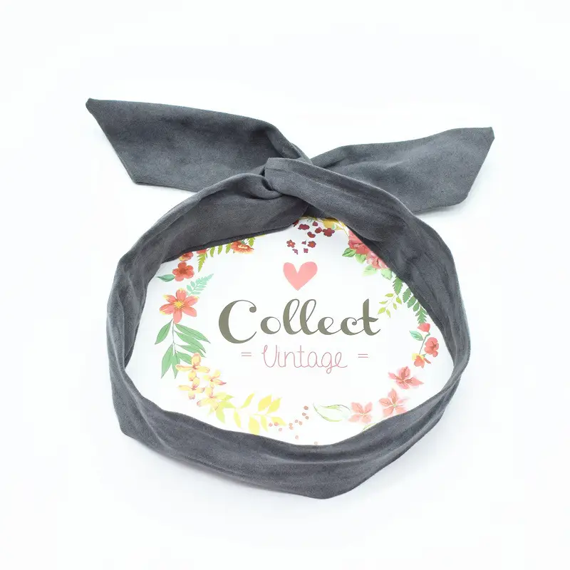 Korean Suede Vintage Hair Band with Rabbit Ears - Image 5