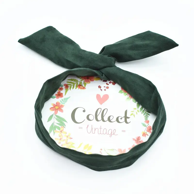 Korean Suede Vintage Hair Band with Rabbit Ears - Image 6