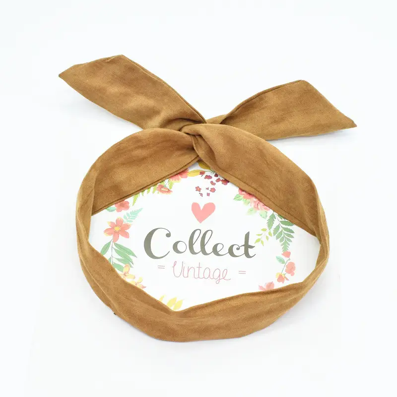 Korean Suede Vintage Hair Band with Rabbit Ears - Image 8