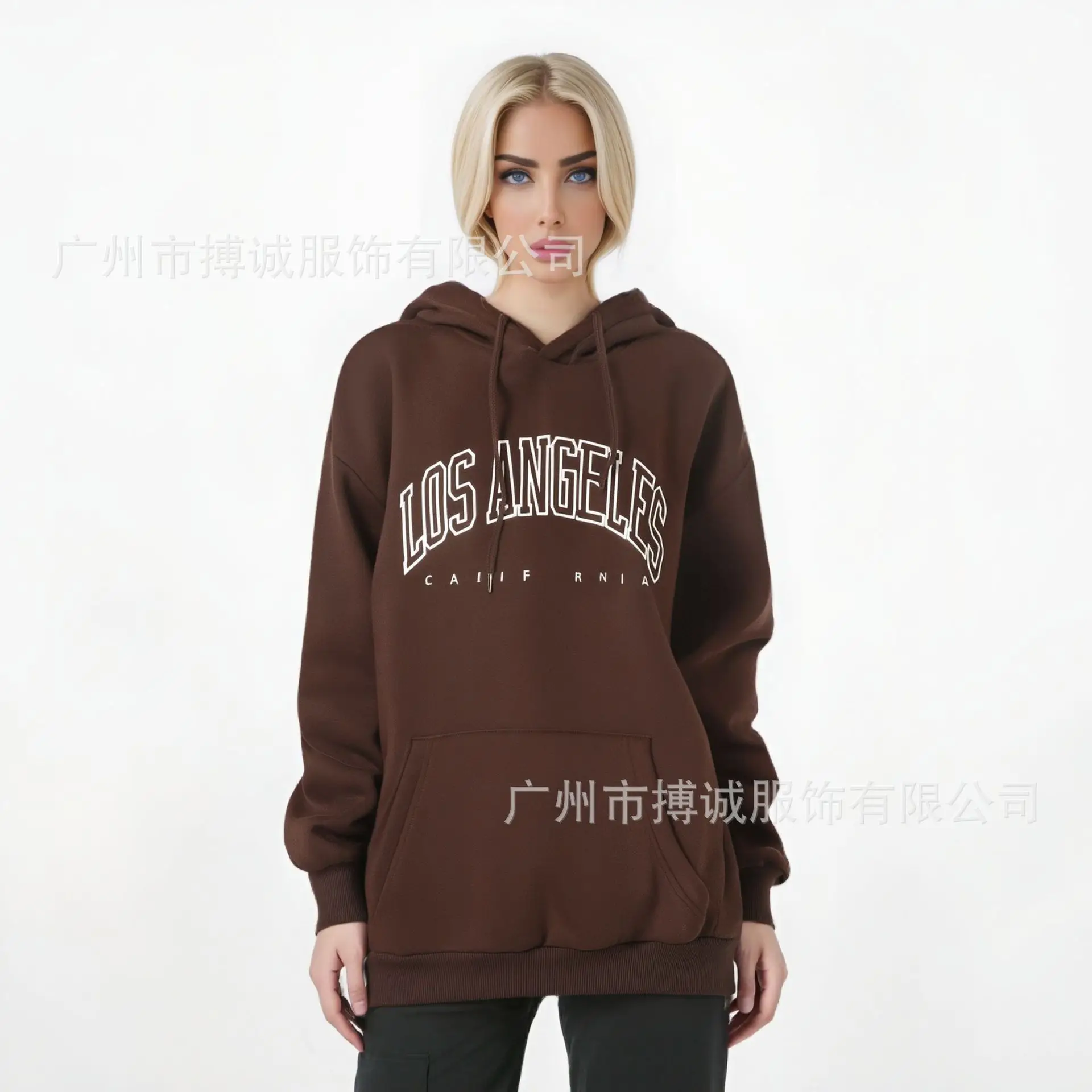 Women's Los Angeles Hoodie Velvet Sweatshirt