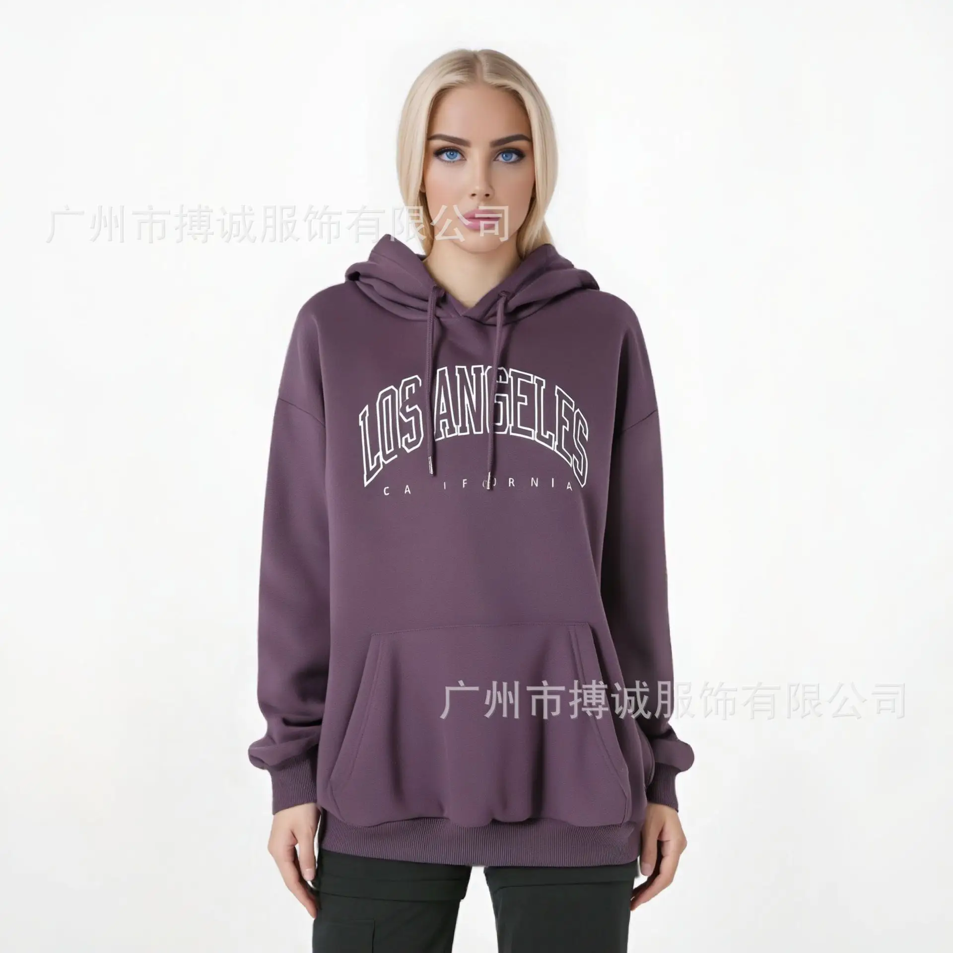 Women's Los Angeles Hoodie Velvet Sweatshirt