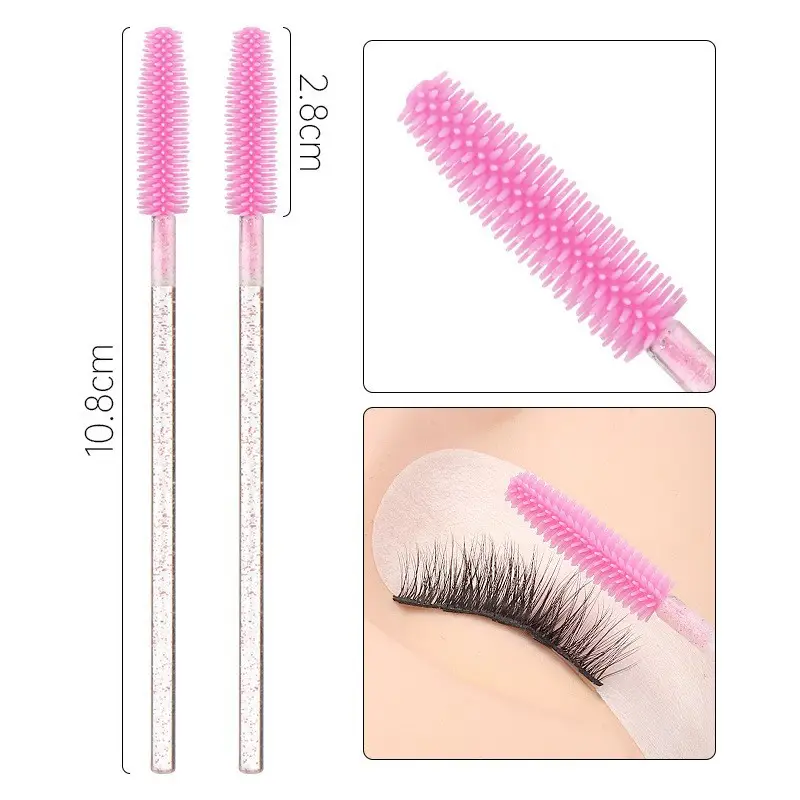 Crystal Rod Eyelash Brush Set Pink 10.8cm