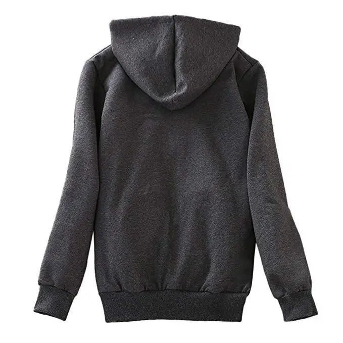 Women's Maroon Plush Hooded Sweatshirt Jacket Plus Size — feature 54
