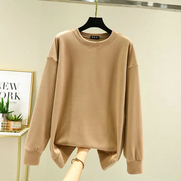 Women Fleece Lined Sweater Large White