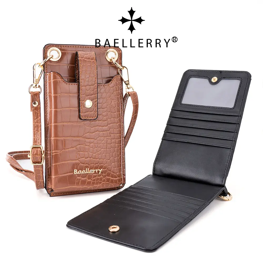 Women's Multi-Function Card Bag with Vertical Zipper & Shoulder Crossbody - Image 5