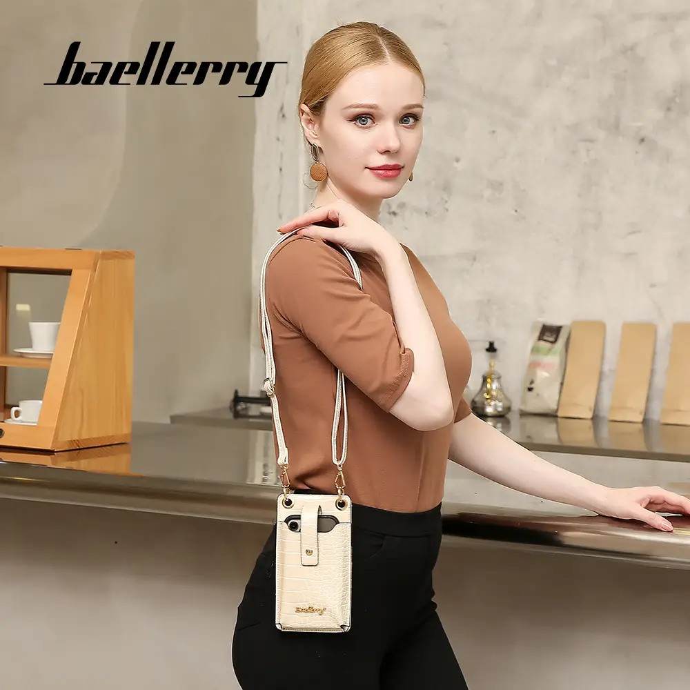 Women's Multi-Function Card Bag with Vertical Zipper & Shoulder Crossbody - Image 6