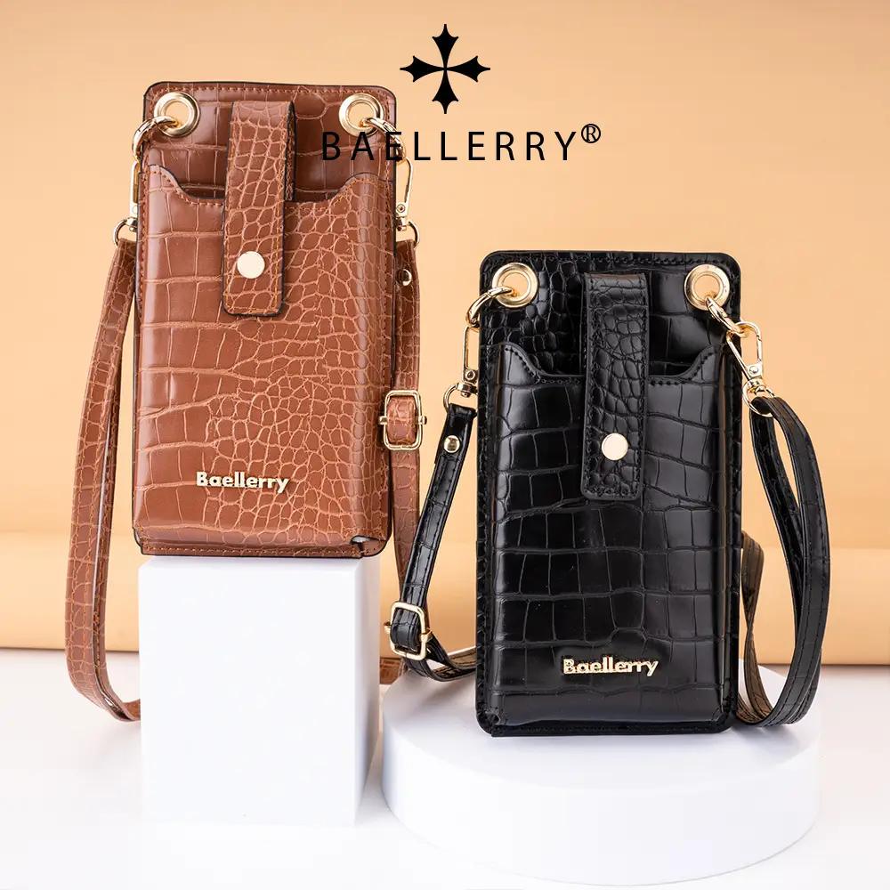Women's Multi-Function Card Bag with Vertical Zipper & Shoulder Crossbody - Image 7