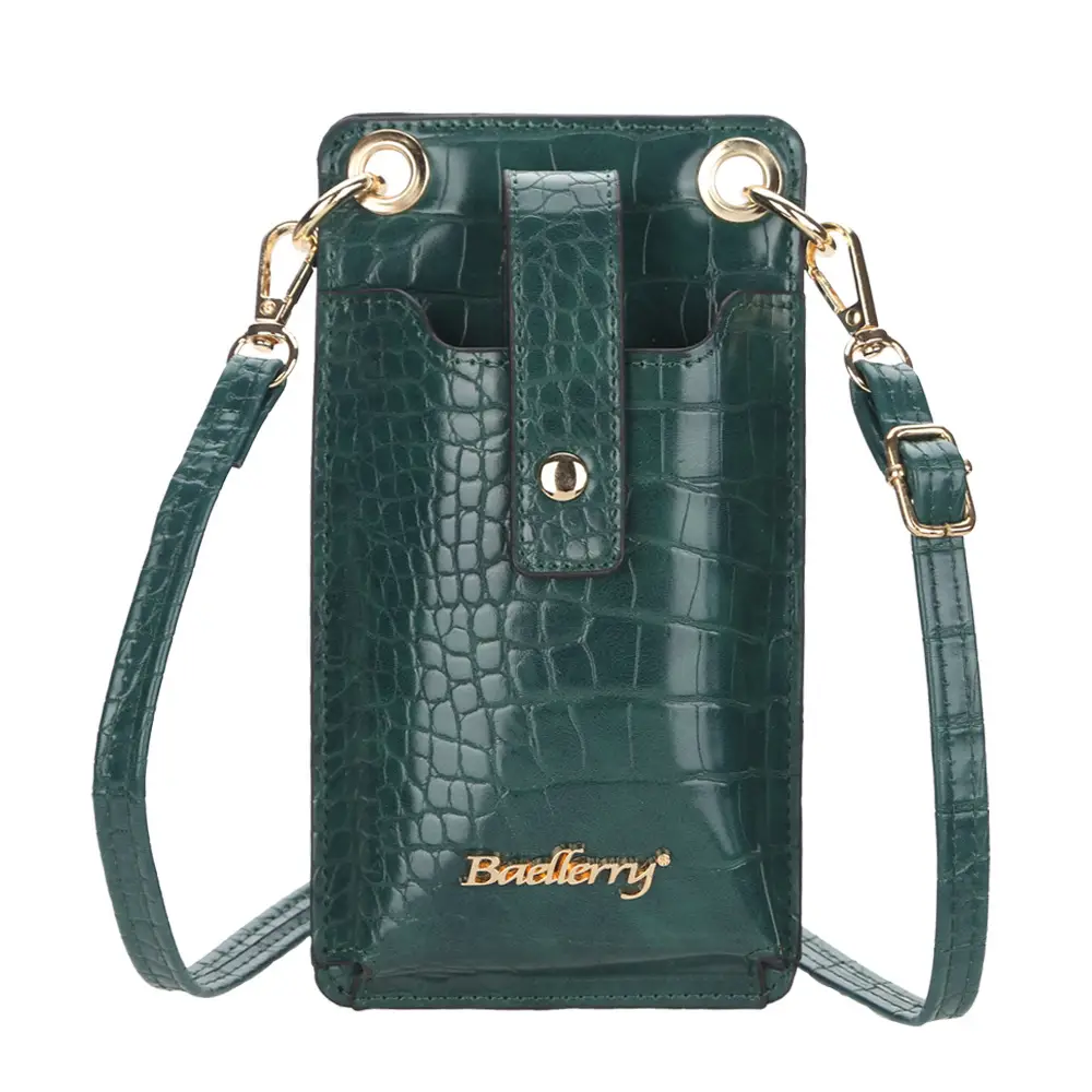 Women's Multi-Function Card Bag with Vertical Zipper & Shoulder Crossbody - Image 2