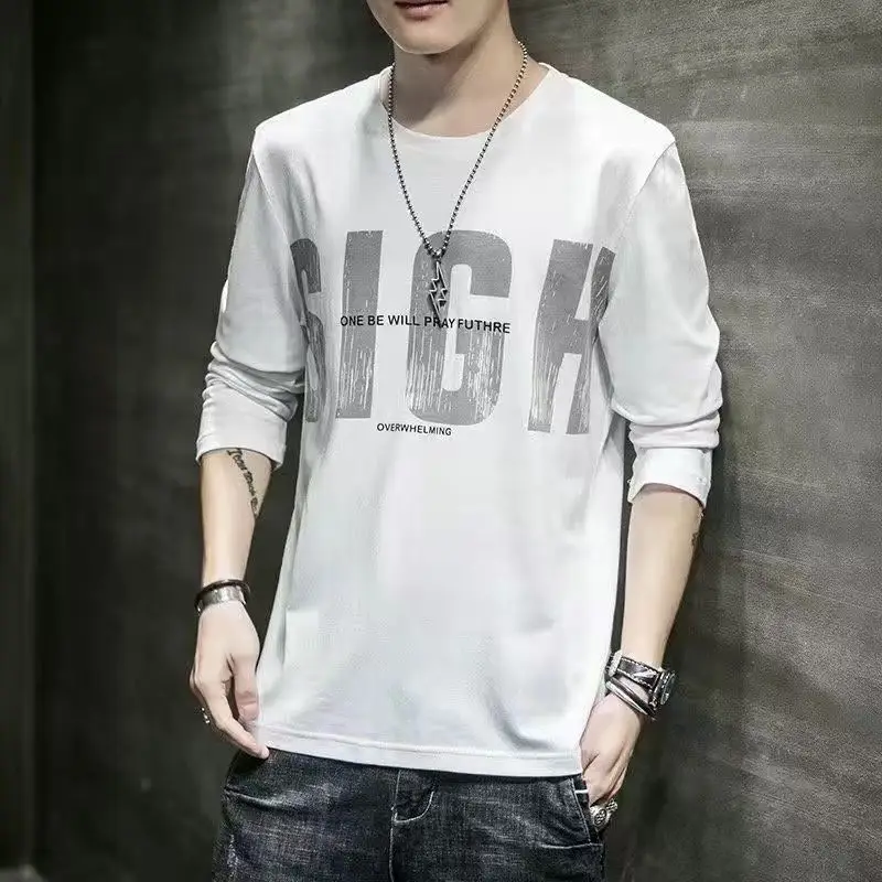 2025 Men Long Sleeve T-Shirt Mint Green Loose Fit - Image 8