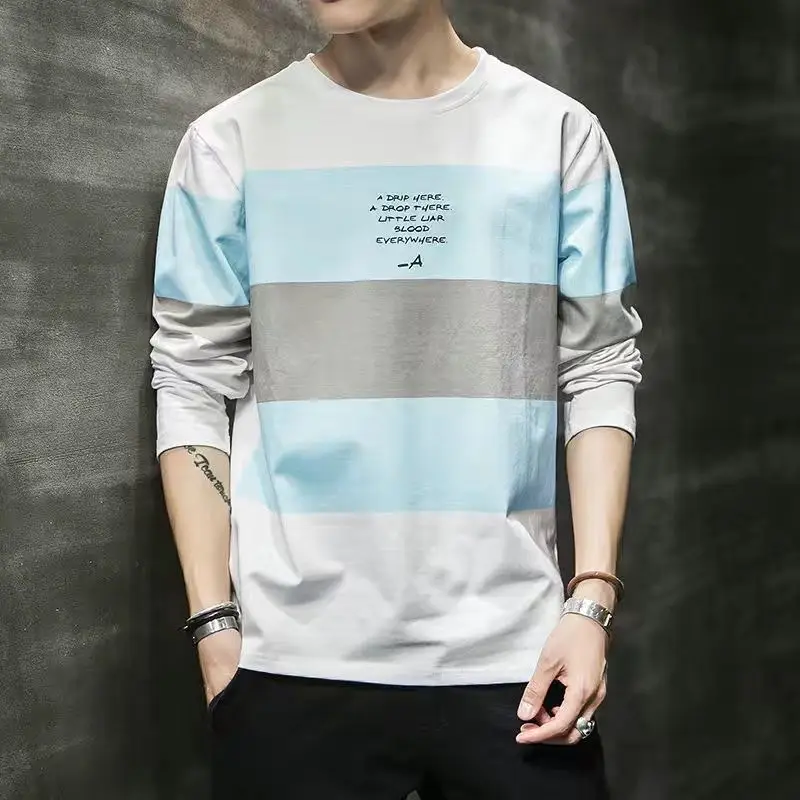 2025 Men Long Sleeve T-Shirt Mint Green Loose Fit - Image 9