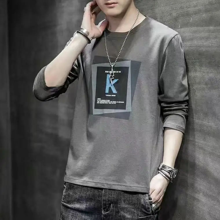 2025 Men Long Sleeve T-Shirt Mint Green Loose Fit - Image 4