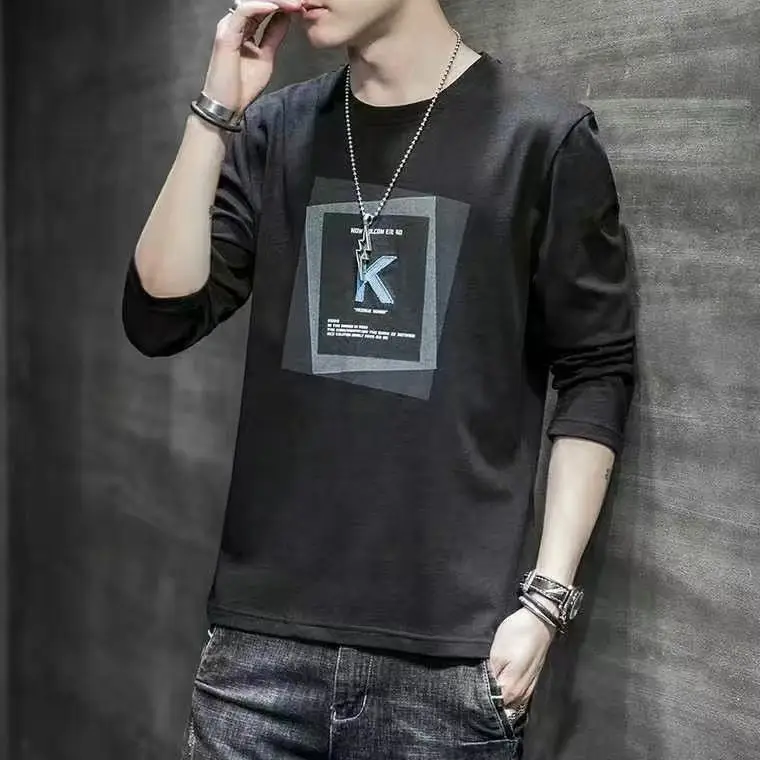 2025 Men Long Sleeve T-Shirt Mint Green Loose Fit - Image 5