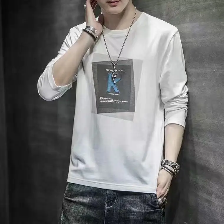 2025 Men Long Sleeve T-Shirt Mint Green Loose Fit - Image 6