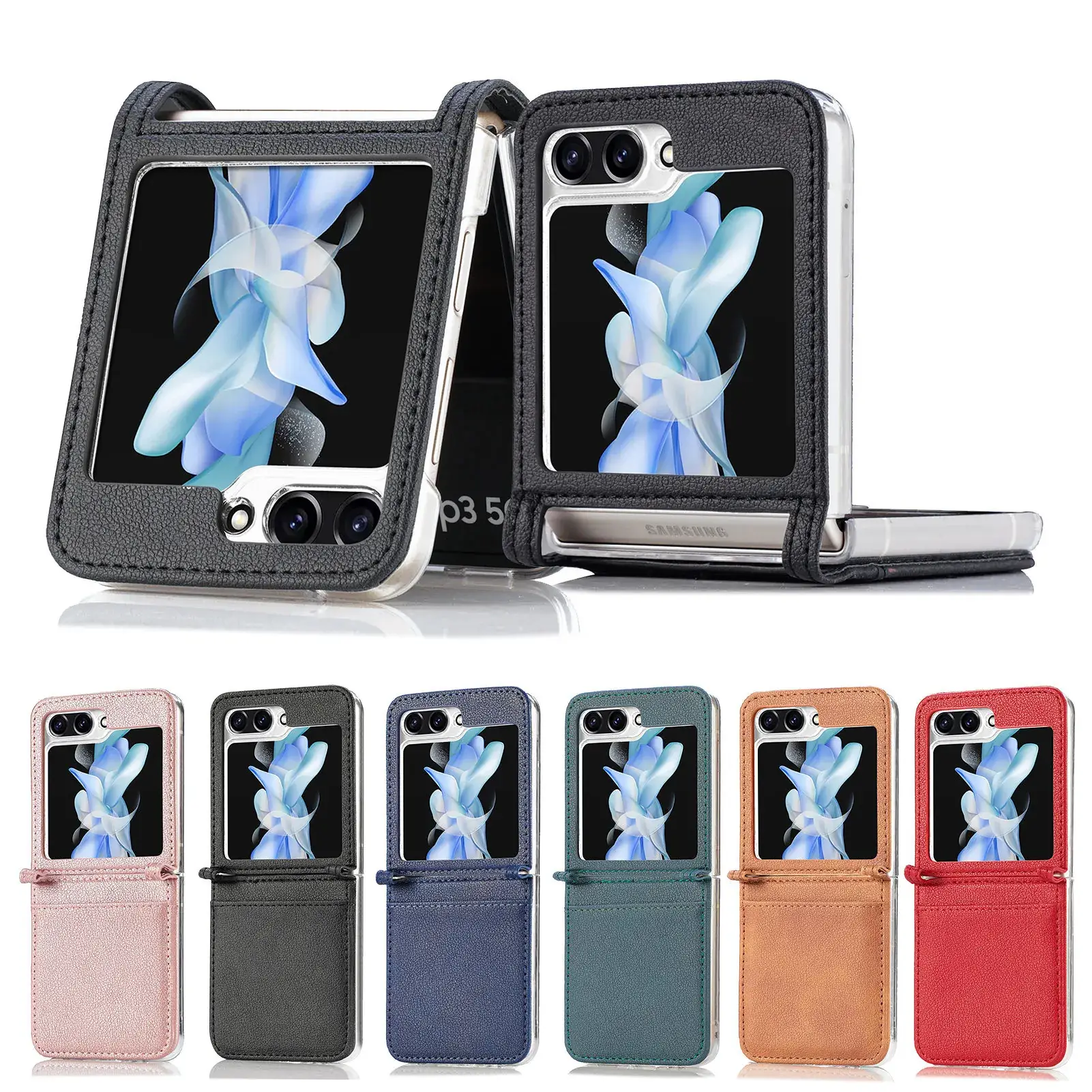 Red Foldable Leather Phone Case for Samsung Zflip7 & Zflip6 - Image 7