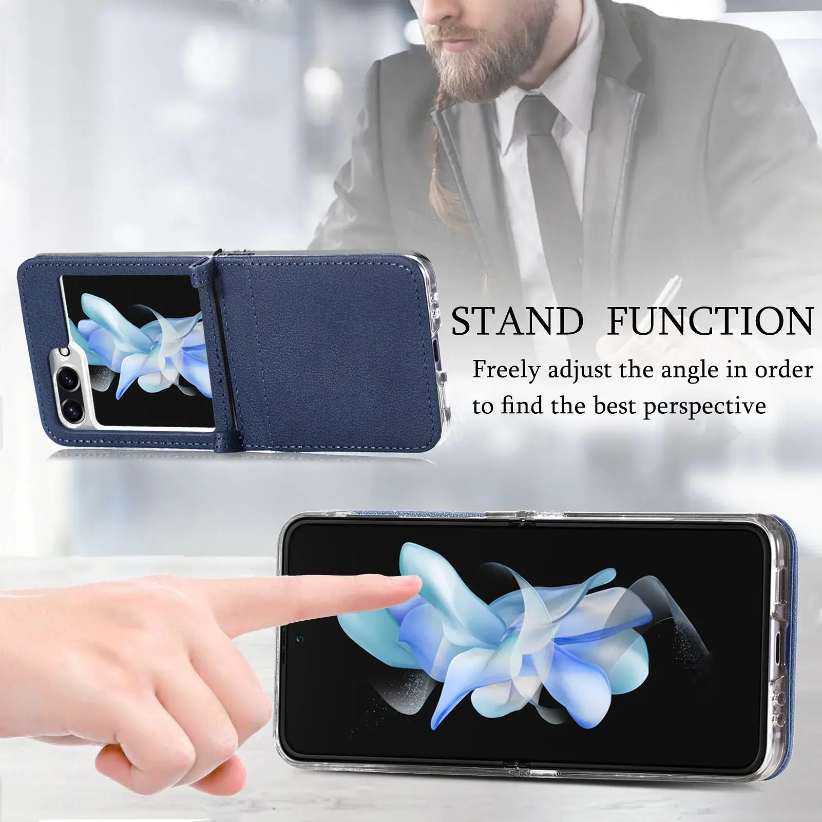 Red Foldable Leather Phone Case for Samsung Zflip7 & Zflip6 - Image 9