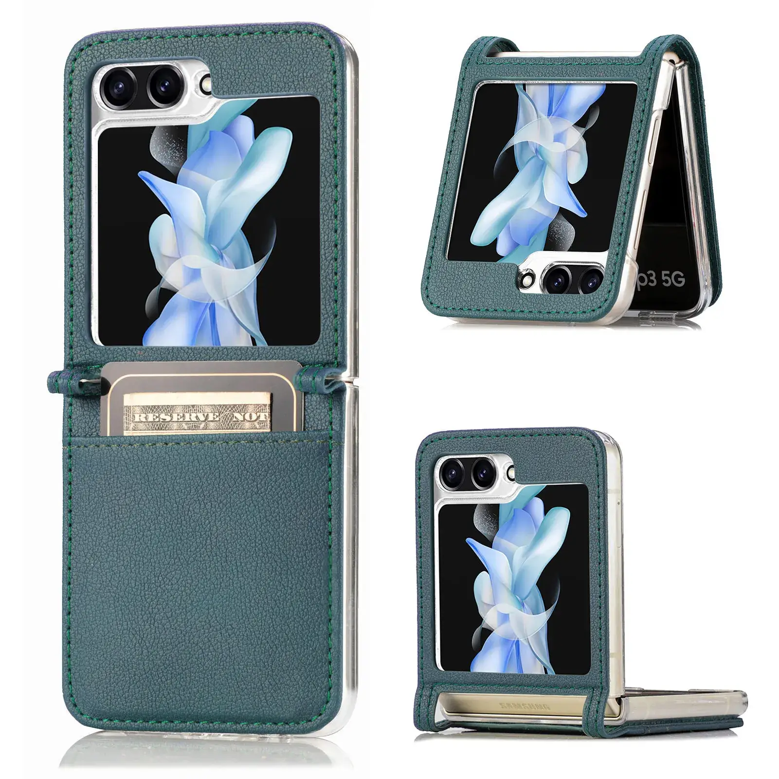Red Foldable Leather Phone Case for Samsung Zflip7 & Zflip6 - Image 5