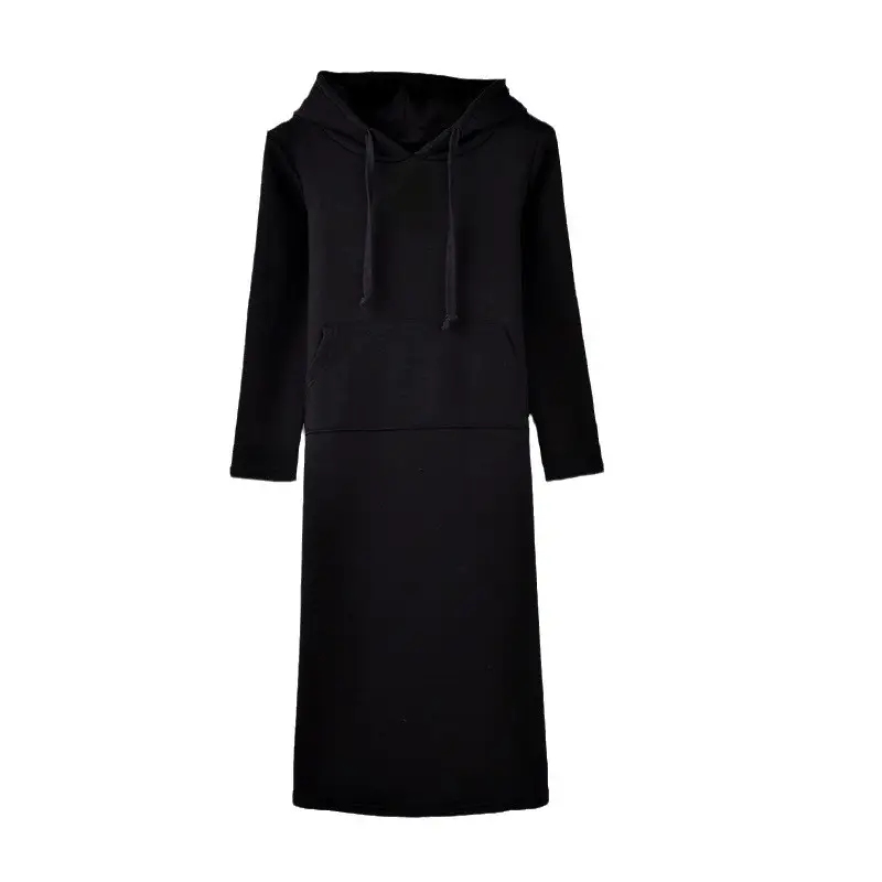 Black Long Sleeve Cotton Dress for Women - Image 9
