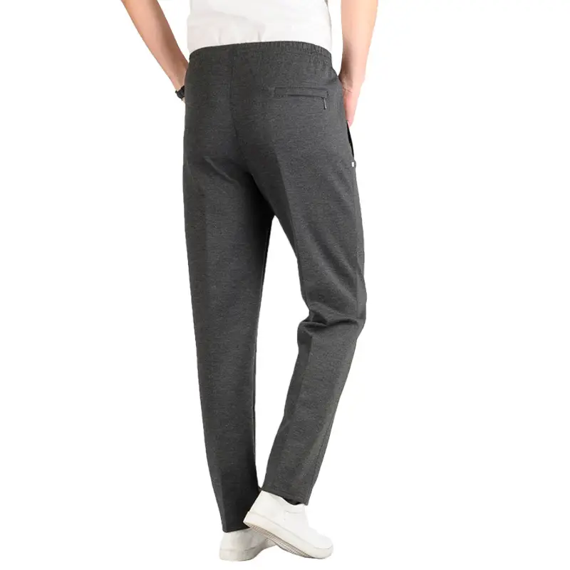 Men Velvet Thickened Sports Pants Black Grey High Waist - Image 5