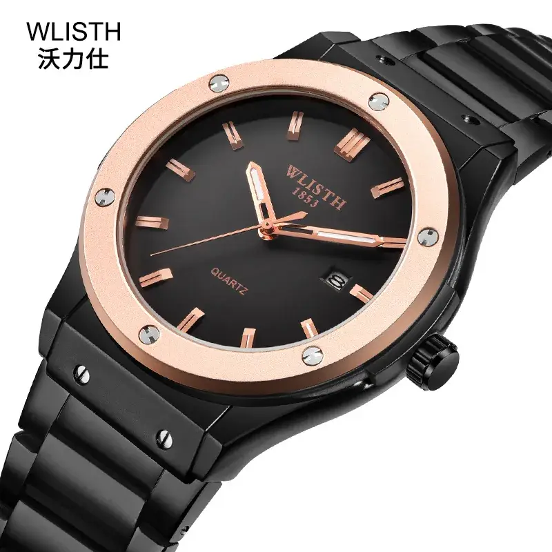 Luminous Quartz Men's Watch with Green Dial - Image 3