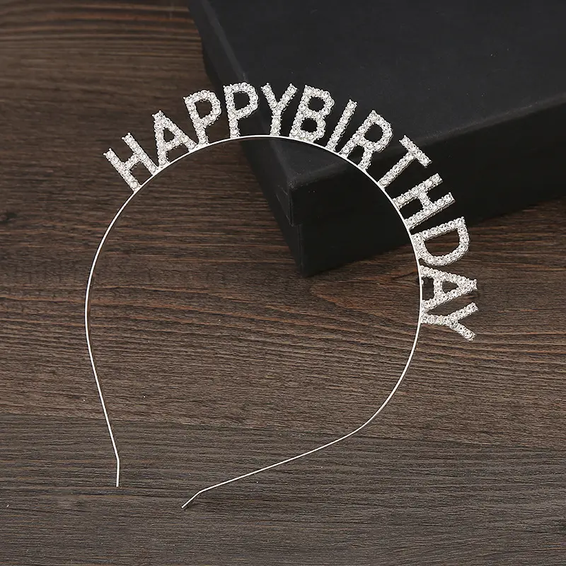 Happy Birthday Diamond Letter Headband for Girls - Image 7