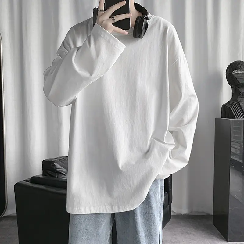Men Blue Cotton Long Sleeve T-Shirt All Season - Image 5