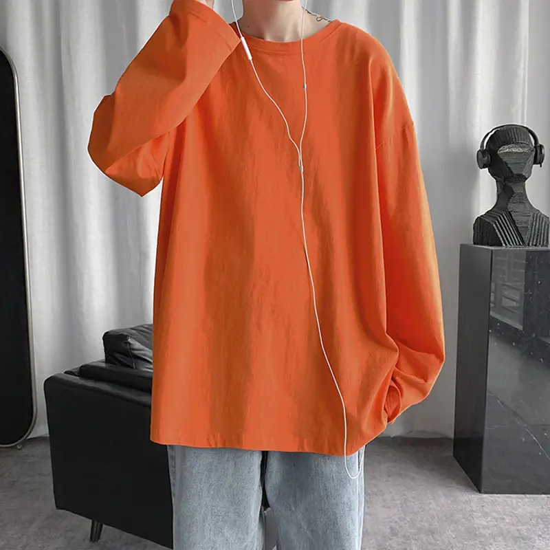 Men Blue Cotton Long Sleeve T-Shirt All Season - Image 9