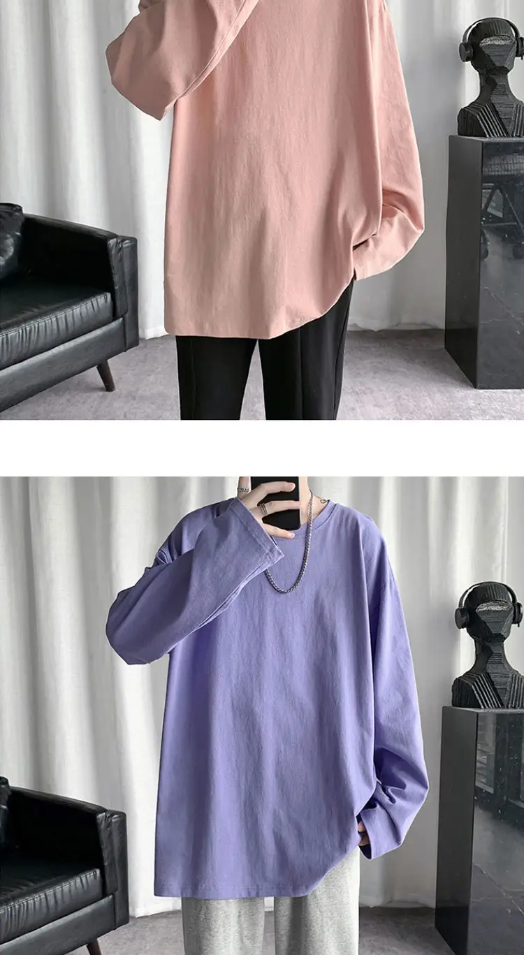 Men Blue Cotton Long Sleeve T-Shirt All Season — feature 12